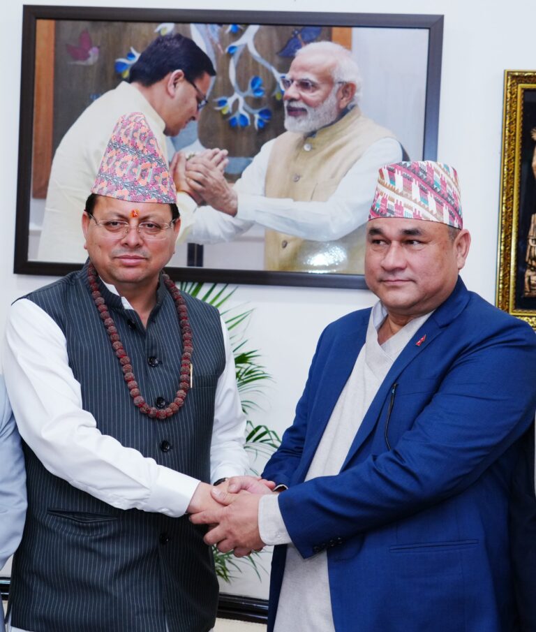 नेपाल के मुख्यमंत्री कमल बहादुर शाह के नेतृत्व में 10 सदस्यों के प्रतिनिधिमंडल ने मुख्यमंत्री धामी से मुलाक़ात की